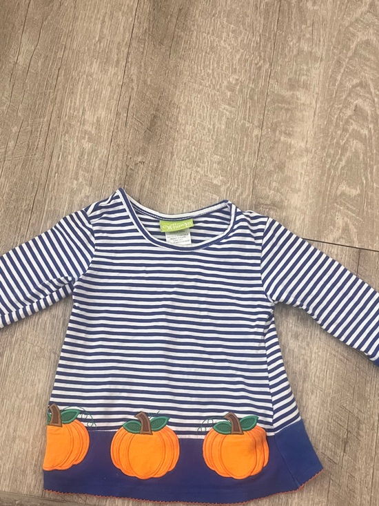 Classic Whimsy Other - Blue Stripe Pumpkin Hem Kids Top by Gymboree